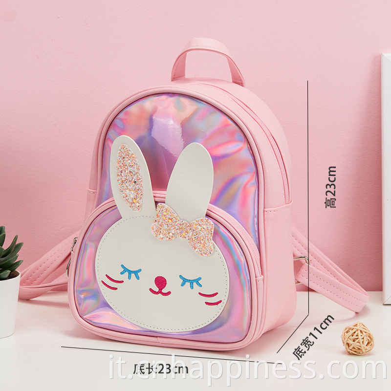 2022 Nuovi prodotti Viaggiare Olografico Clear Clear Pvc Zackpacks Logo personalizzato Ologramma alla moda per bambini Kidergarten Backpack Borse School